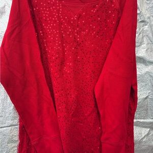 Chaps Red Sequin Women's Sweater